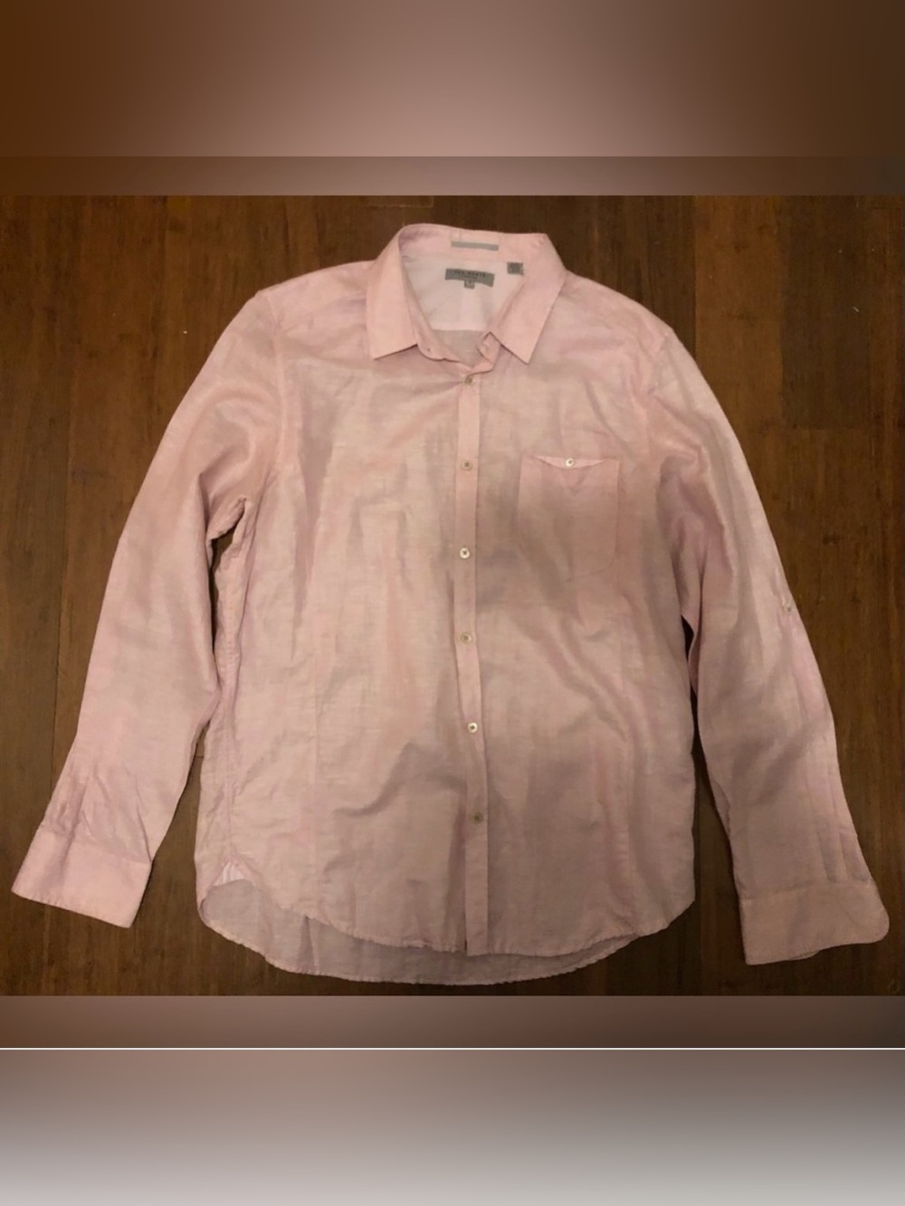 Ted Baker Shirt  XL / 5 100% Linen Pink Men's Button-Up Summer Beach Luxury